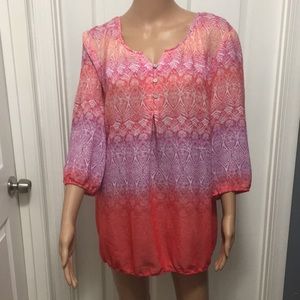 Boho Multi-color plus blouse comfy eye catching